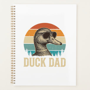 Enten-Vater Vintage-Gravur Retro-Sonnenuntergangs- Planer