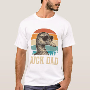 Enten-Vater Vintage-Gravur Retro-Sonnenuntergangs- T-Shirt