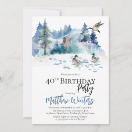 Enten Wald Natur 40. Geburtstag Party Einladung