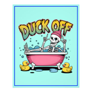 Enten weg Lustiges Skelett-Design-61161 gerahmter Fotodruck