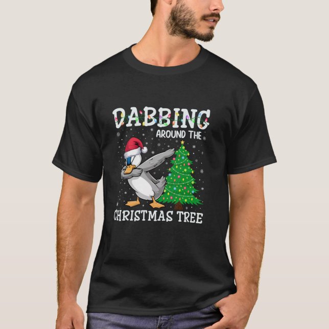 Enten Weihnachtsmannmütze Dabbing um den Weihnacht T-Shirt (Vorderseite)