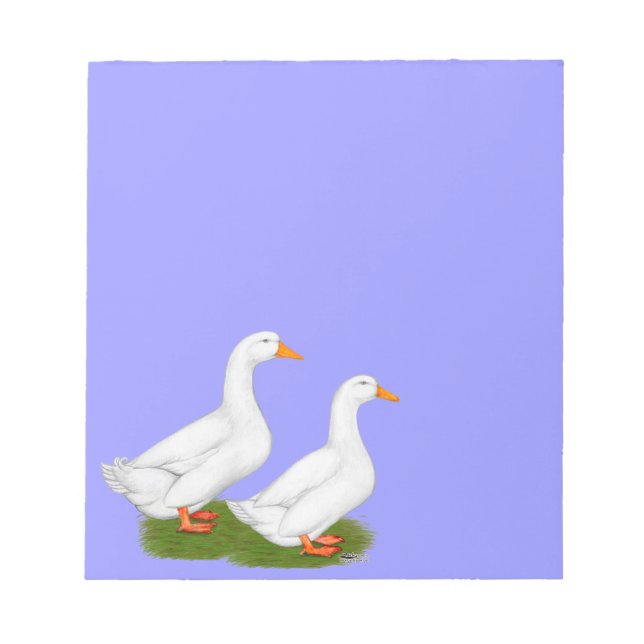 Enten: Weiße Pekins Notizblock (Vorderseite)