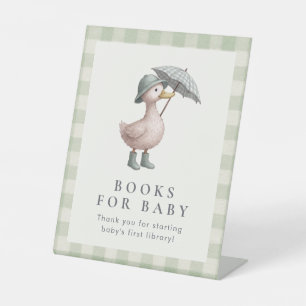 Entenbücher für Baby Shower Tischplatte Sockelschild