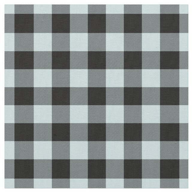 Entenei Blau & Schwarz Kariert Gingham Stoff (Nahaufnahme)