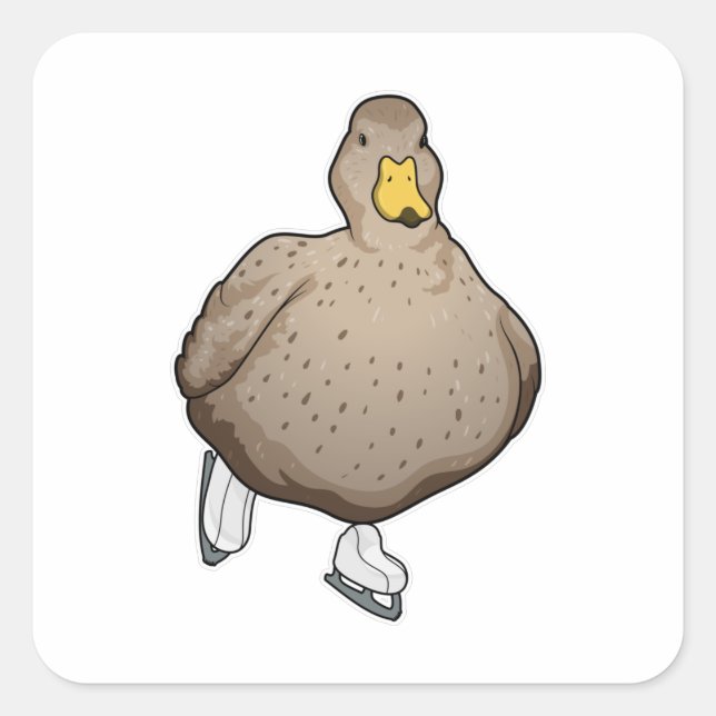 Enteneis Skaten Ice Skate Quadratischer Aufkleber (Vorderseite)