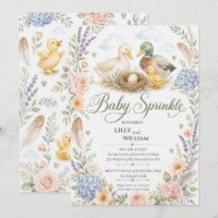 Entenfamilie Ein Geschwister-Baby-Sprinkle-Einladu
