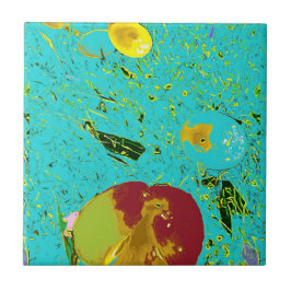 Entenfrosch-Pfirsich und surreale Fischerei Fliese