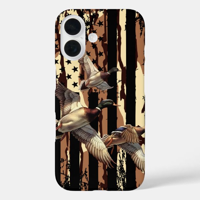 Entenjagd American Flag Waterfowl Bottomland Camou Case-Mate iPhone Hülle (Rückseite)