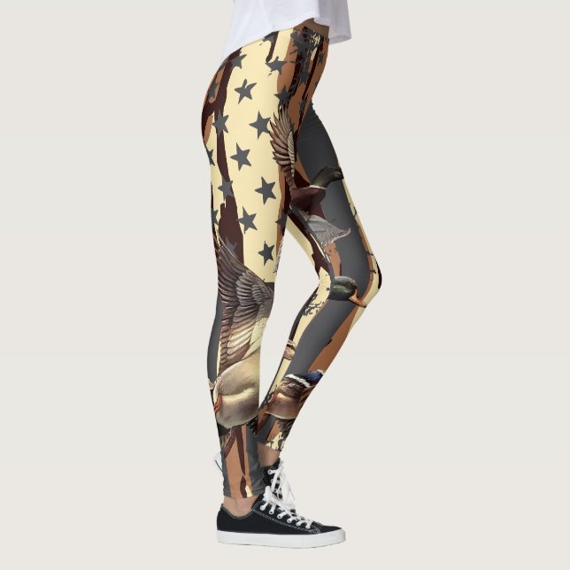 Entenjagd American Flag Waterfowl Bottomland Camou Leggings (Rechts)
