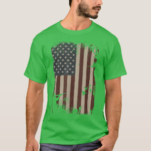 Entenjagd Amerikanische Flagge Vintage Jäger Ente  T-Shirt