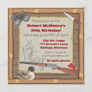 Entenjagd Einladung mit Holzrahmen