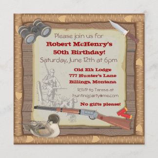 Entenjagd Einladung mit Holzrahmen