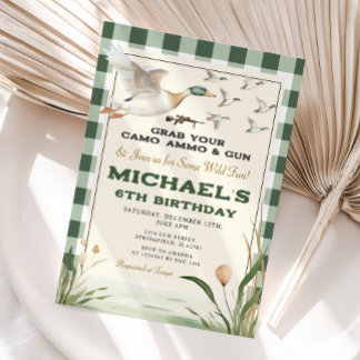 Entenjagd Greifen Sie Ihre Gun Wild Fun Boy Geburt Einladung