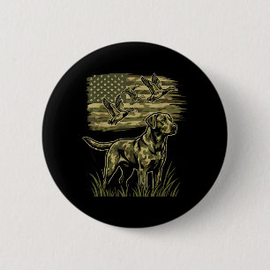 Entenjagd-Hund-Tarnung Amerikanische Flagge Jugend Button