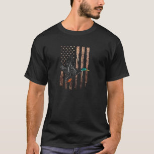 Entenjagd Jahreszeit Vintage amerikanische Flaggen T-Shirt