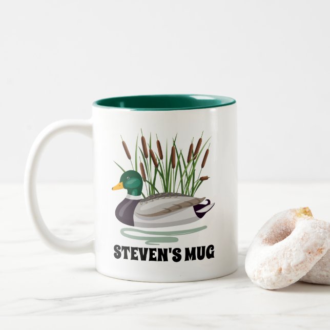 Entenjagd Mallard Hunter Zweifarbige Tasse (Mit Donut)