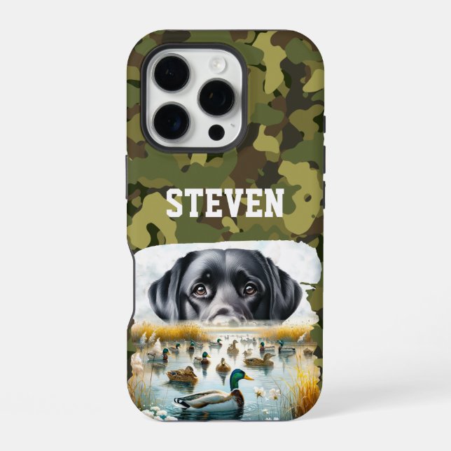 Entenjagd Marsh Retreiver Hund Cool Name Camouflag iPhone Hülle (Rückseite)