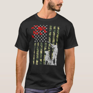 Entenjagd mit Hunde Geschenk Amerikanisch Camoufla T-Shirt