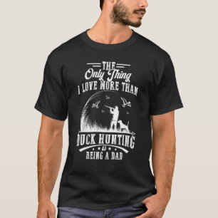 Entenjagd mit Papa Hund Vater Jäger T-Shirt