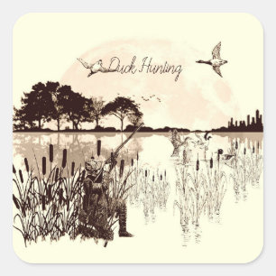 Entenjagd Quadratischer Aufkleber