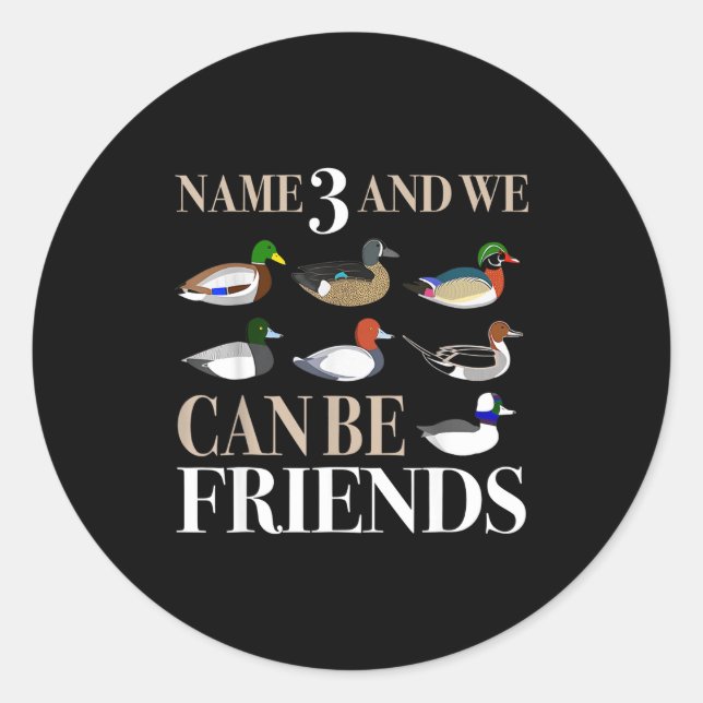 Entenjagd Wasservögeljäger Verschiedene Ente  Runder Aufkleber (Vorderseite)