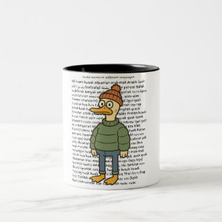 Entenlaute in verschiedenen Sprachen Zweifarbige Tasse