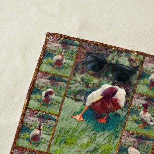 Entenöl-Malerfoto Collage, Strandhandtuch