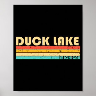 Entensee Michigan lustiger Angelurlaub Sommer Poster