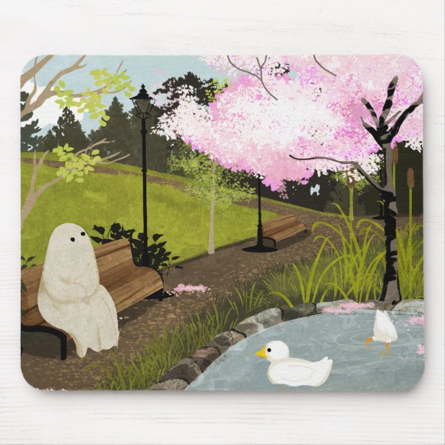 Ententeich - Frühling Mousepad (Vorne)