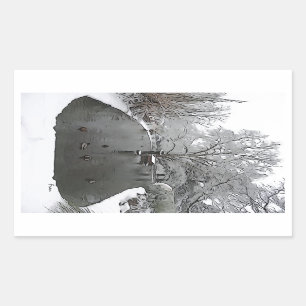 Ententeich Rechteckiger Aufkleber