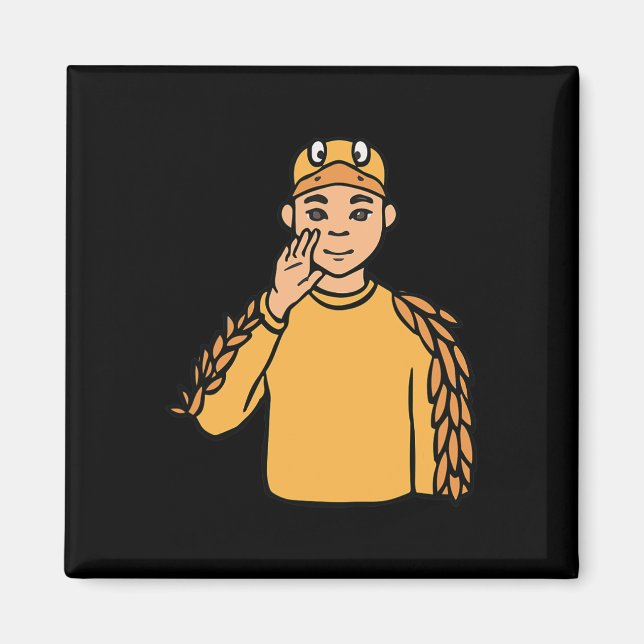 Ententier ASL Hand Gesture Deaf Hörverlust Awa Magnet (Vorne)