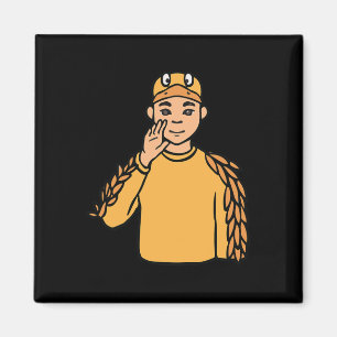 Ententier ASL Hand Gesture Deaf Hörverlust Awa Magnet