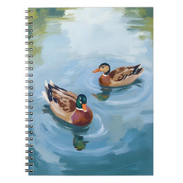 Entenweiher Wasserfarbe Gemalt Notizblock