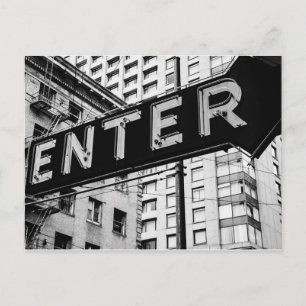 Enter Sign Typografisches Bild Wort Text Kunst Postkarte