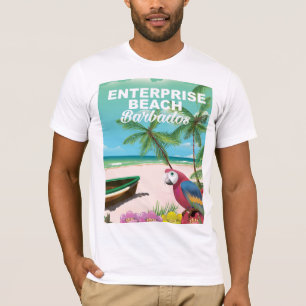 Enterprise Beach Barbados Urlaubs-Plakat T-Shirt