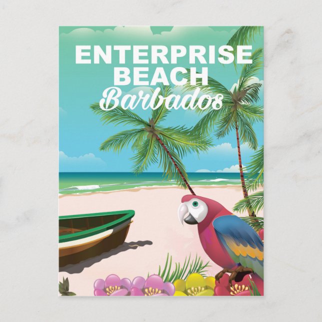 Enterprise Beach Barbados Urlaubsposter Postkarte (Vorderseite)