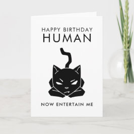 Entertain Me Funny Cat Geburtstag Karte