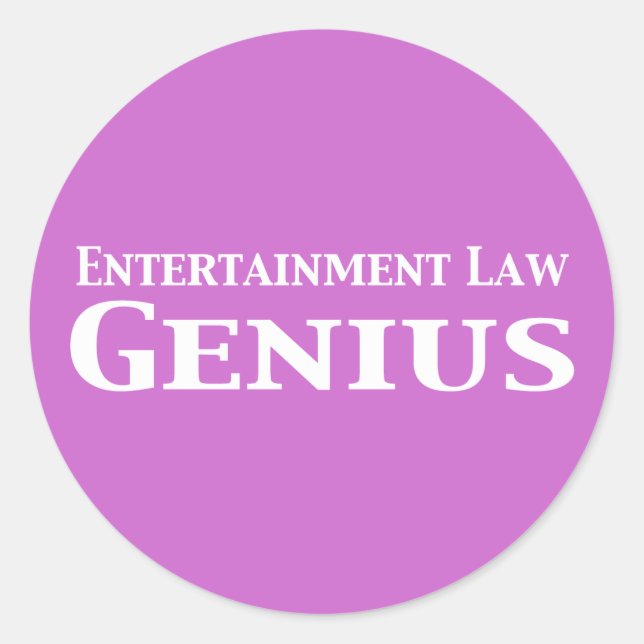 Entertainment Law Genius Geschenke Runder Aufkleber (Vorderseite)