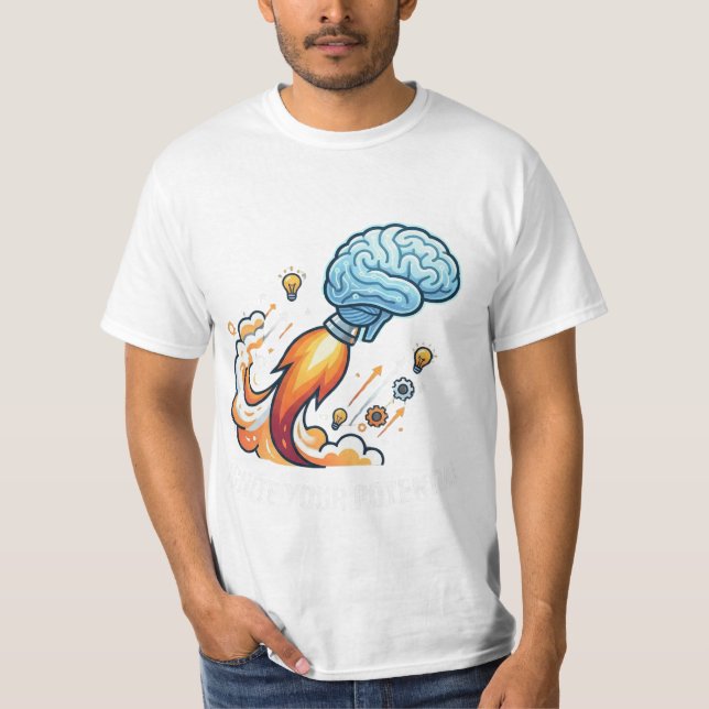 Entfalte Dein Potenzial Rocket Brain Motivations G T-Shirt (Vorderseite)