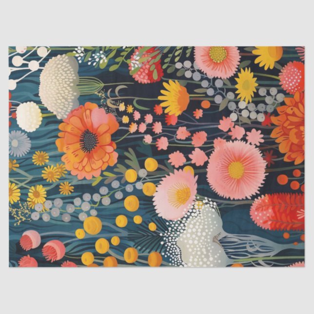 Entfärben von Wildblumen in lebendigen Blooms Seidenpapier (Vorderseite)