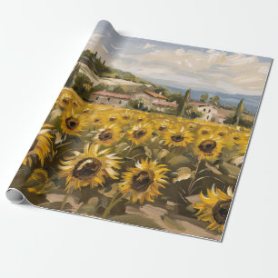 Entfärbung des Sonnenblumenfelds durch Impressioni Geschenkpapier