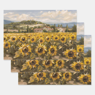 Entfärbung des Sonnenblumenfelds durch Impressioni Geschenkpapier Set