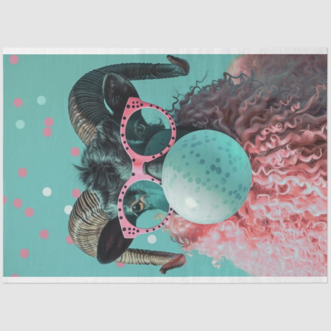 Entfärbungspapier für das Entblasen von Kaugummi Seidenpapier (Vorderseite)