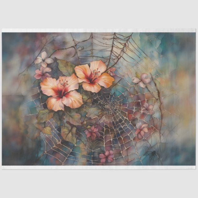 Entfärbungspapier für den Hibiskus Spiderweb Seidenpapier (Vorderseite)