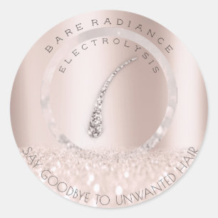 Entfernen der Elektrolysefliege Erröten Rose grau Runder Aufkleber