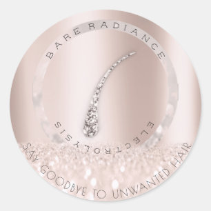 Entfernen der Elektrolysefliege Erröten Rose Graue Runder Aufkleber