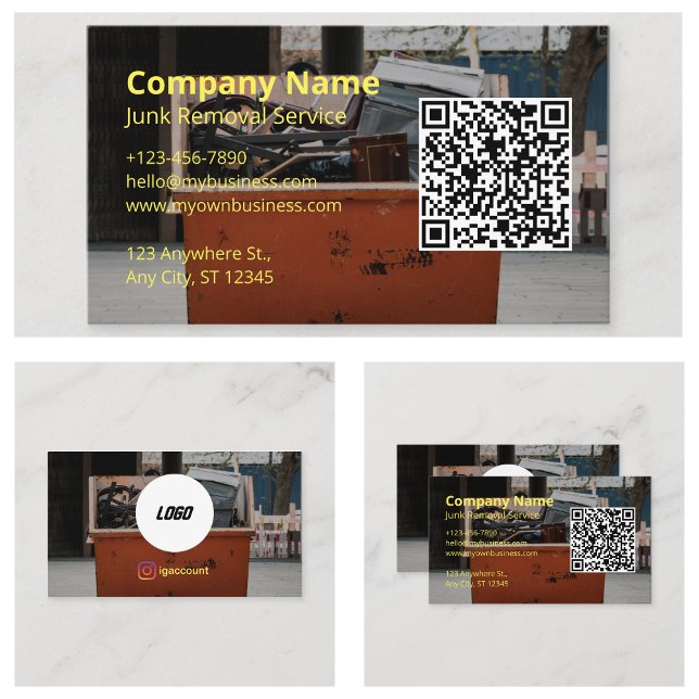 Entfernen des Logos für berufliches Design-Junk Visitenkarte (Professional Design Junk Removal Logo Business Card
)