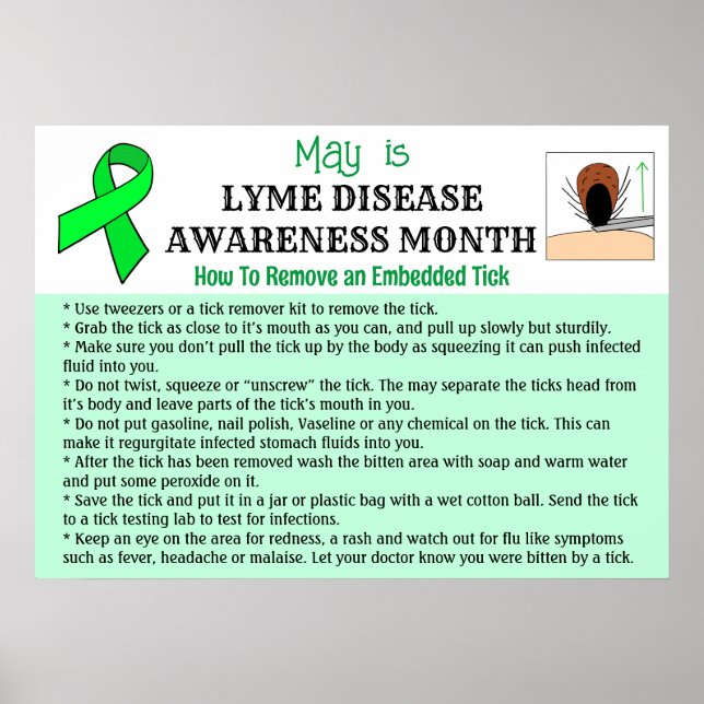 Entfernen eines Tick Educational Poster (Vorne)