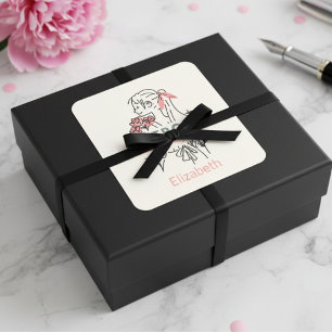 Entfernen rosafarbener Blume, Aufkleber für den be