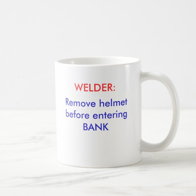 Entfernen Sie Sturzhelm, bevor Sie BANK, Kaffeetasse (Rechts)